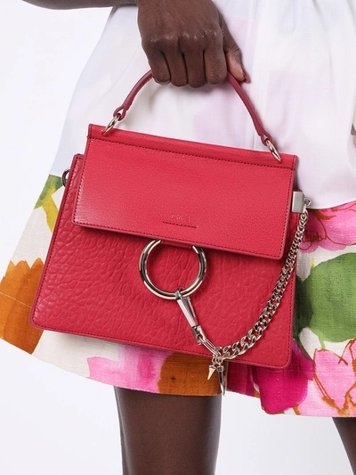 Shop Chloé Small Dusky Red Faye Bag