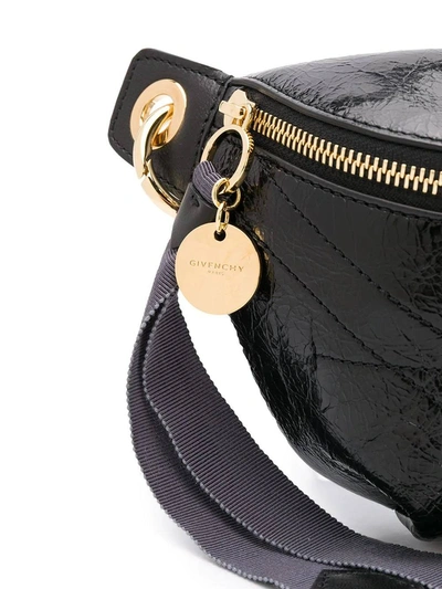 Shop Givenchy Black Crackled Leather Id Belt Bag