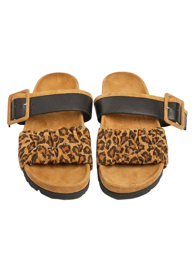Shop Pierre Hardy Leopard Print Alpha Mare Mule Sandals In Brown