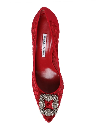 Shop Manolo Blahnik Hangisi Pump In Red