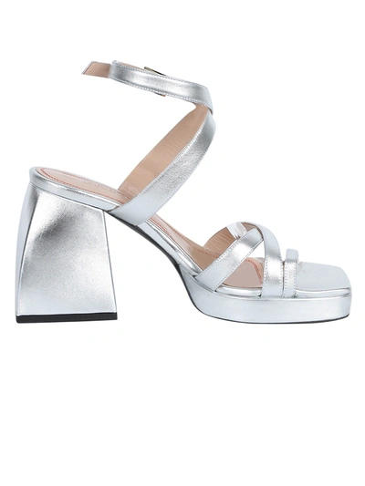 Shop Nodaleto Silver Bulla Siler Block Heel Sandal