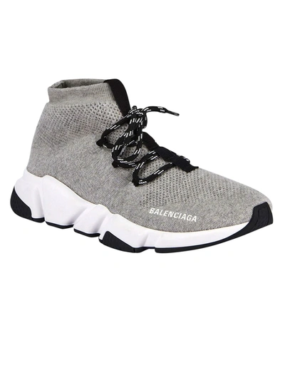 Balenciaga Grey Lace-up Speed Trainers | ModeSens