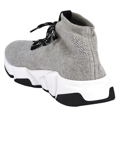 Shop Balenciaga Grey Lace-up Speed Trainers