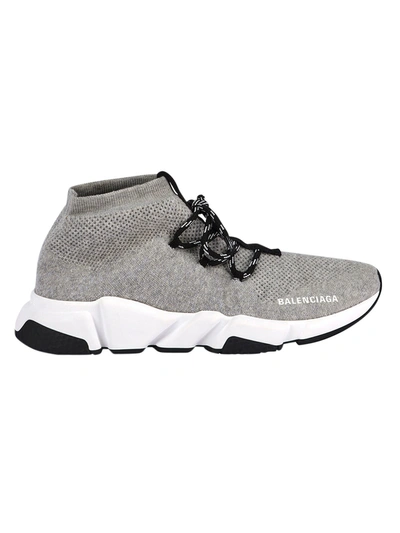 Shop Balenciaga Grey Lace-up Speed Trainers
