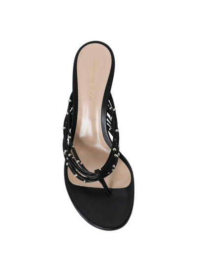 Shop Gianvito Rossi Black Beaded Thong Sandal