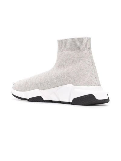 Shop Balenciaga Light Grey Speed Sock Sneakers