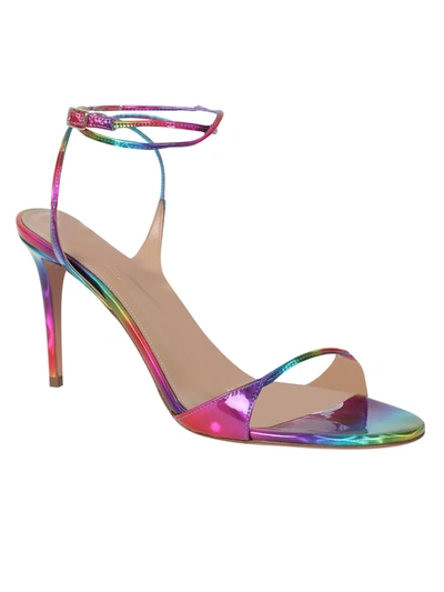 Shop Aquazzura Multicolored Metallic Minute Sandal