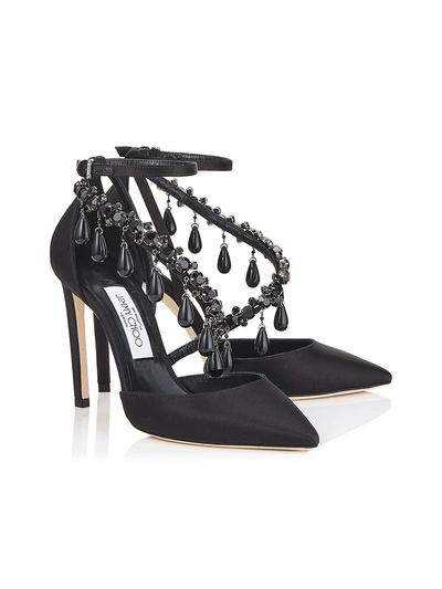 Shop Off-white X Jimmy Choo Victoria Sandals With Swarovski Crystals In Black