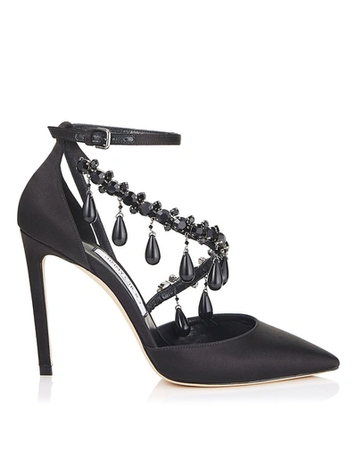 Shop Off-white X Jimmy Choo Victoria Sandals With Swarovski Crystals In Black