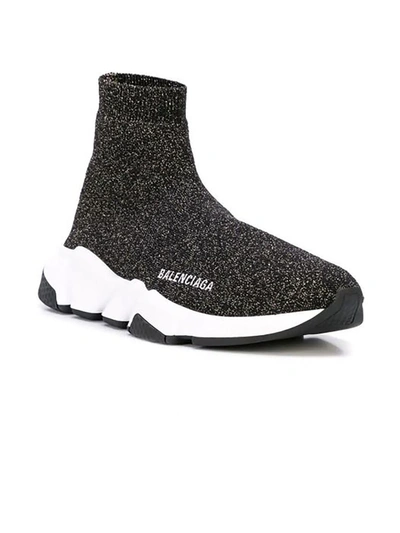 Shop Balenciaga Metallic Speed Runners