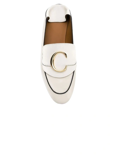 Shop Chloé White Leather Loafers