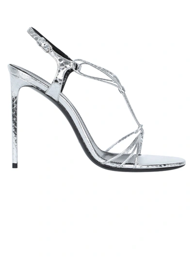 Shop Saint Laurent Silver Robin 105 Sandal