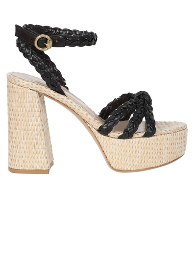 Shop Gianvito Rossi Raffia Platform Sandals