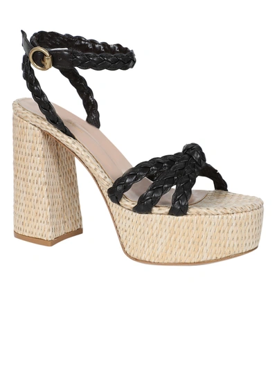 Shop Gianvito Rossi Raffia Platform Sandals