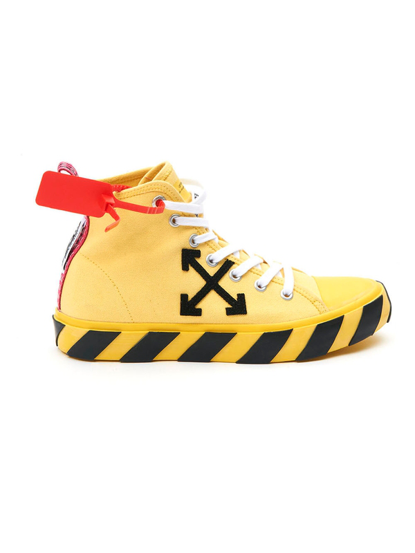 off white sneakers blue and yellow