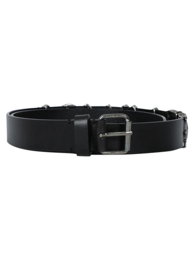 Shop Vetements Black Gothic Logo Leather Belt