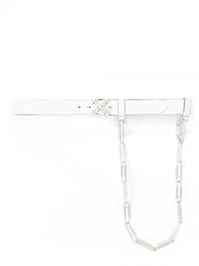 Shop Off-white Tonal Paperclip Chain Belt In White