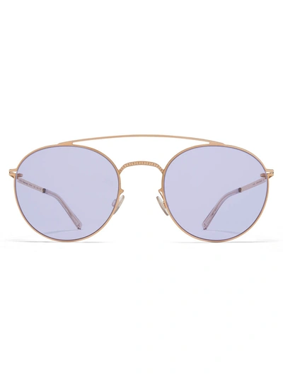 Shop Mykita Maison Margiela X  Purple Oval Sunglasses