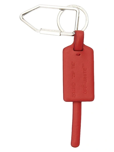 Shop Off-white Ziptie Keyring In Red