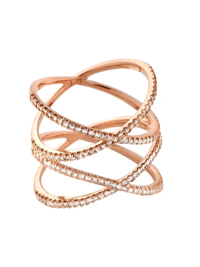 Shop Eva Fehren 18kt Rose Gold Xx Ring