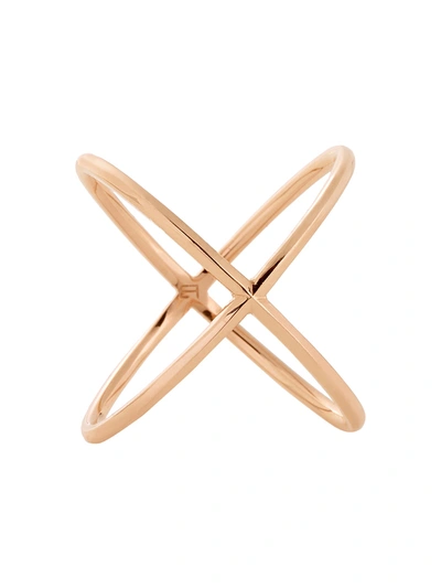 Shop Eva Fehren 18kt Rose Gold Solid X Ring