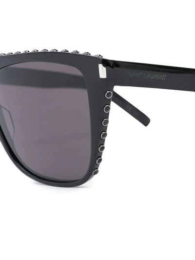 Shop Saint Laurent Black New Wave Sunglasses