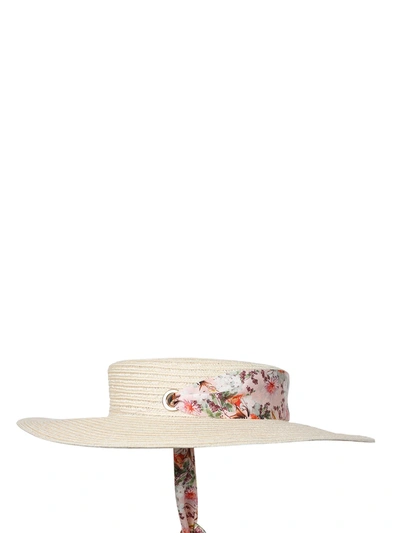 Shop Gigi Burris Millinery X Markarian Floral Print Straw Boater Hat