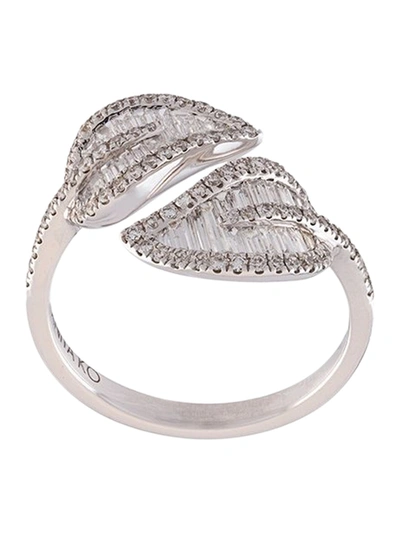 Shop Anita Ko 18kt White Gold Leaf Ring