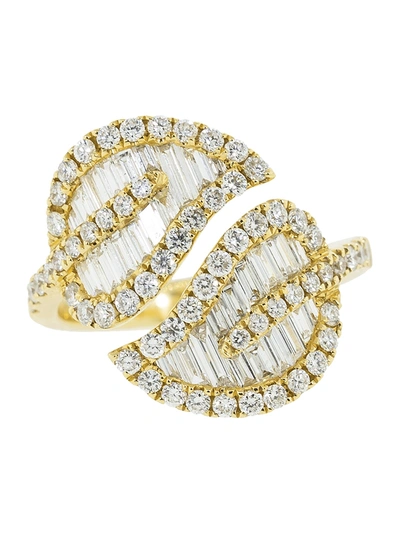 Shop Anita Ko 18kt Yellow Gold Diamond Leaf Ring