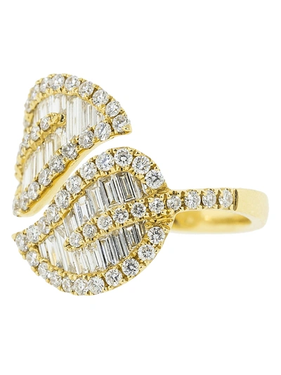 Shop Anita Ko 18kt Yellow Gold Diamond Leaf Ring