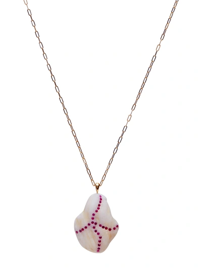 Shop Cvc Stones Criss-cross Stone & Ruby Necklace