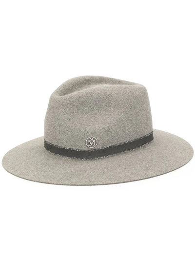 Shop Maison Michel Rico Fedora Hat In Grey