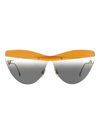 Shop Fendi Karligraphy Cat Eye Sunglasses In Orange
