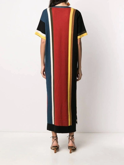 Shop Ferragamo Colorblock Stripe Shirt Dress In Multicolor