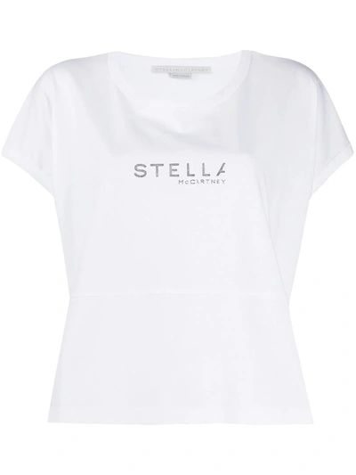 Shop Stella Mccartney Silver Logo Boxy T-shirt