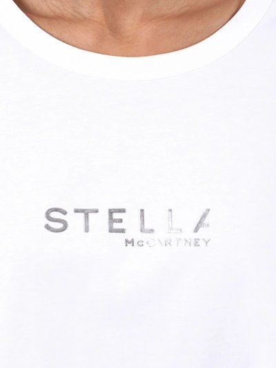 Shop Stella Mccartney Silver Logo Boxy T-shirt