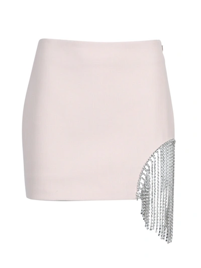 Shop Area Neutral Crystal Fringe Mini Skirt