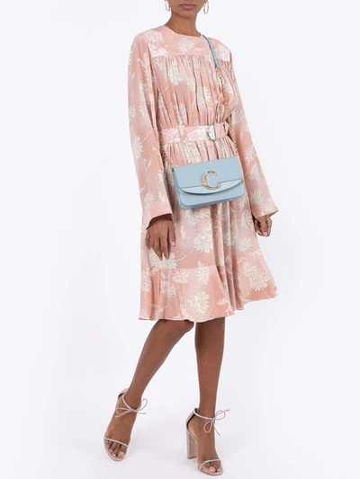 Shop Chloé Belted Floral Silk Dress