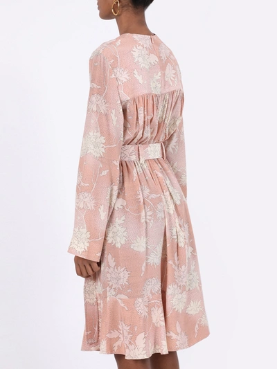 Shop Chloé Belted Floral Silk Dress