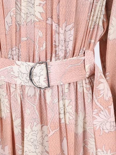 Shop Chloé Belted Floral Silk Dress