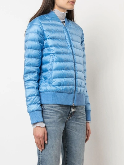 Shop Moncler Blue Padded Abricot Jacket
