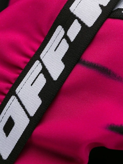 Shop Off-white Pink Tie-dye Logo Bikini