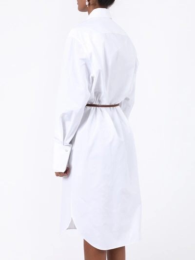 The Row Sonia Belted Poplin Midi Shirt Dress In White ModeSens