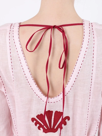 Shop Vita Kin Camilia Pleated Linen Midi Dress Pink
