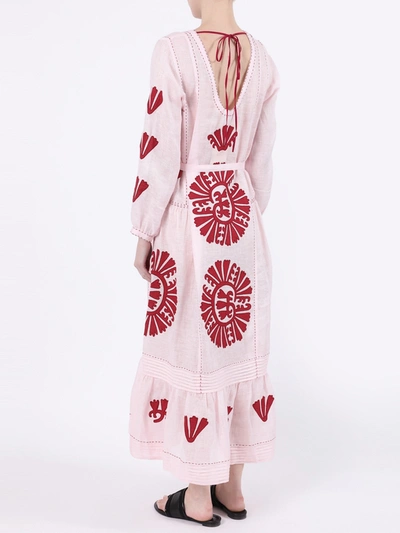 Shop Vita Kin Camilia Pleated Linen Midi Dress Pink