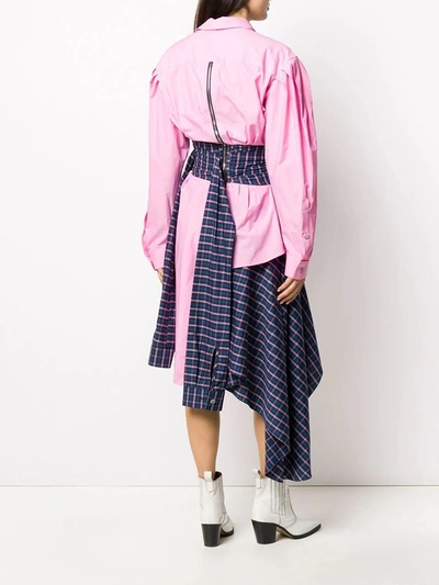 Shop Natasha Zinko Asymmetric Wrap-around Shirt Dress In Multicolor