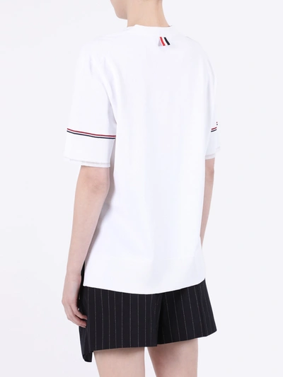 Shop Thom Browne White Boxy Crewneck Top