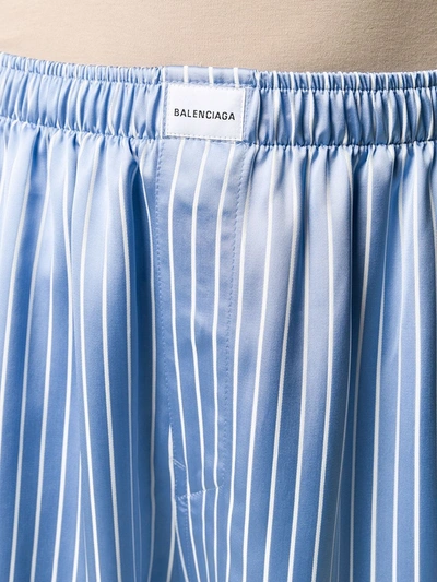 Shop Balenciaga Blue Striped Pajama Pants