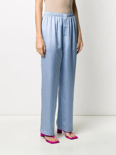 Shop Balenciaga Blue Striped Pajama Pants