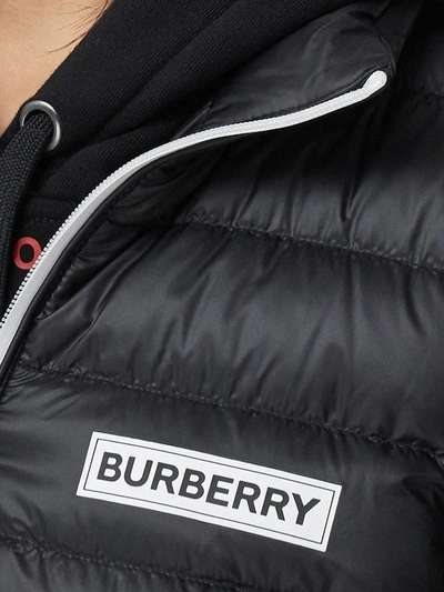 Shop Burberry Lightweight Logo Detail Puffer Jacket In Black